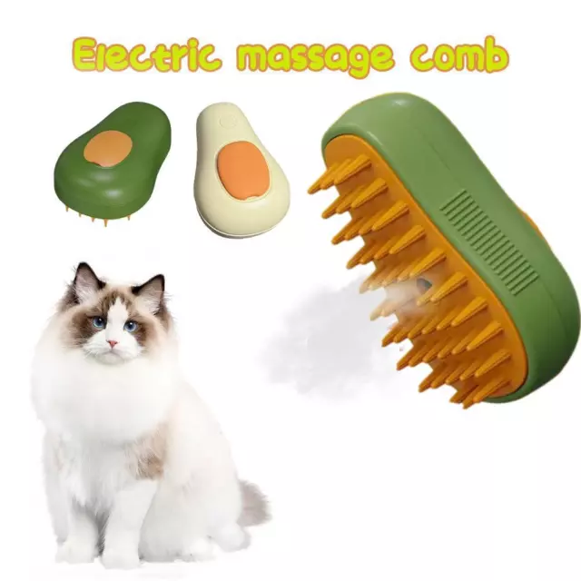 Steamy Cat Brush - 3 In1 Cat Steamy Brush, Self Cleaning sh Steam Bru Cat X3K6