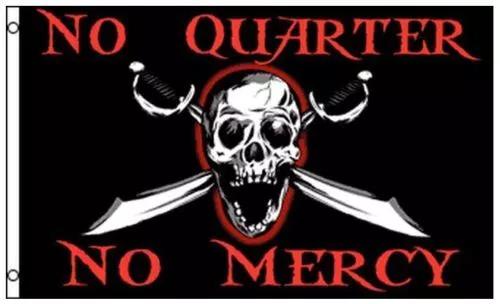 No Quarter No Mercy Pirate Flag Skull and Swords 3 x 5 Foot Ship Banner New