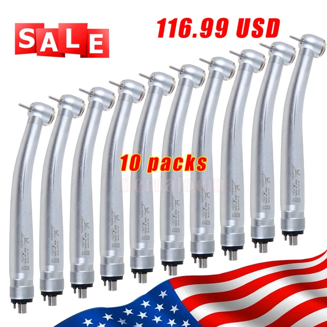 2 X Turbines Dentaires Haute Vitesse Style NSK - Tête Large 13mm, Raccord 4 Trous - Approuvé CE/FDA