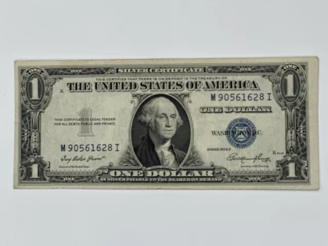1935-E $1 United States Dollar Currency $1 Silver Certificate