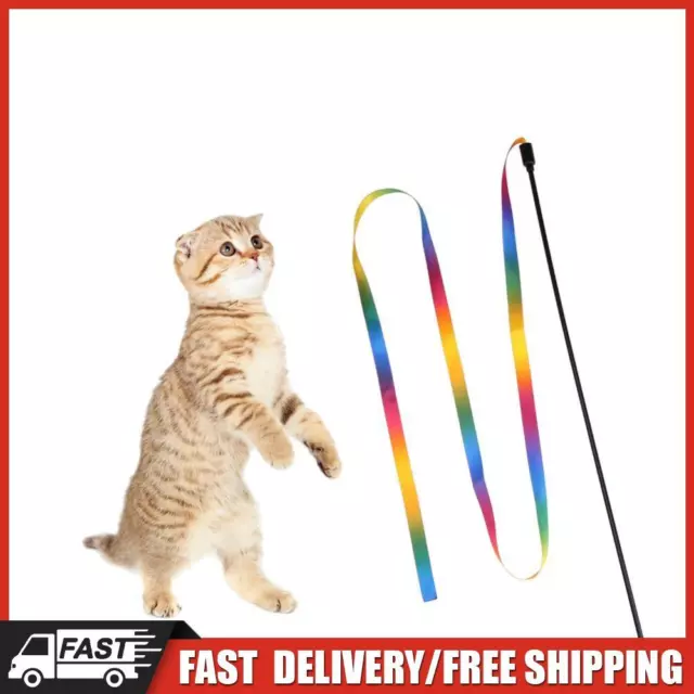 Rainbow Cloth Ribbon Cat Catcher Teaser Toys Chromatic for Indoor Pet Playthings