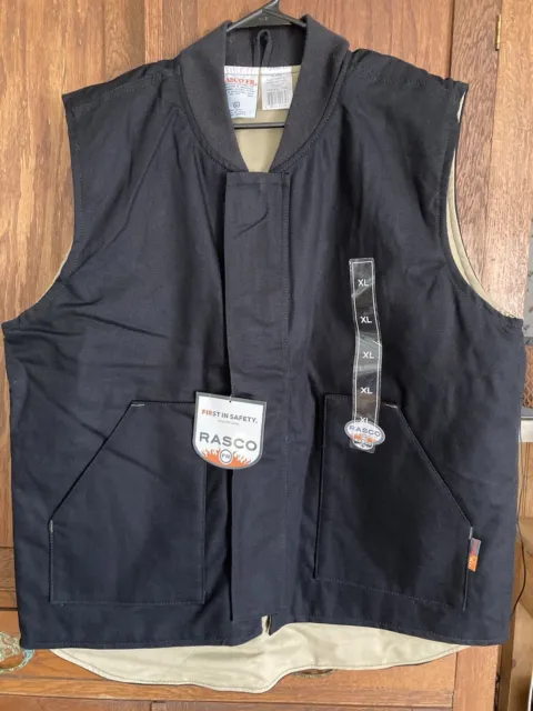NWT RASCO FIRE Flame Resistant Mens XL Work Black Duck Vest Protective ...
