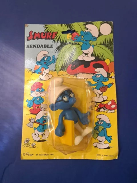 Vintage BP "BRAINY SMURF"  Peyo Schleich. UNOPENED IN ORIGINAL PACKAGING.