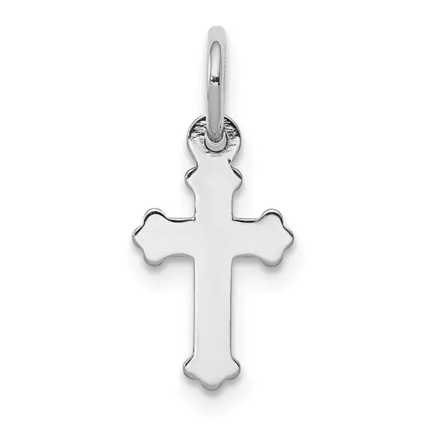 14K WHITE GOLD Small Holy Cross Necklace Religious Pendant Jesus Christ ...