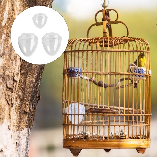 3 Pcs Bird Supplies Clear Waterer Pigeon Cup Cage Feeders Splash Proof