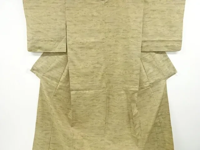 6435678: Japanese Kimono / Antique Hitoe Kimono / Tsumugi / Woven Abstract Patte