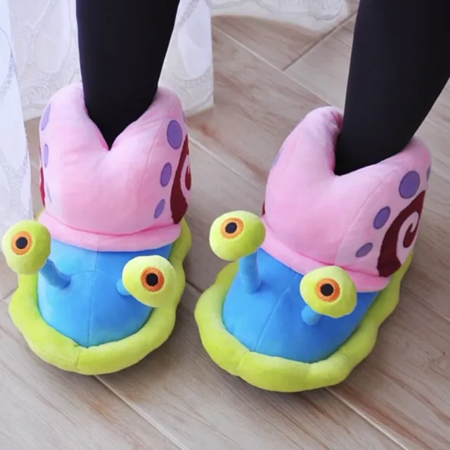 Cartoon winter slippers funny cute snail family plush shoes Christmas gift 2