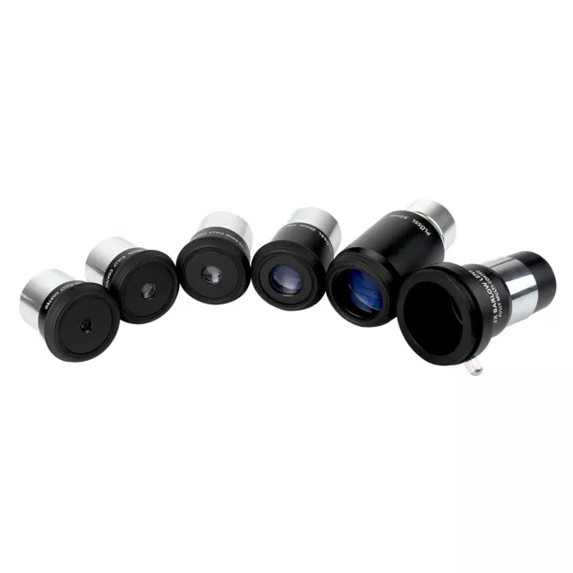 SVBONY 1.25" Plossl Eyepiece Kit 6.3 10 12.5 20 32mm Multi Coated+2X Barlow Lens