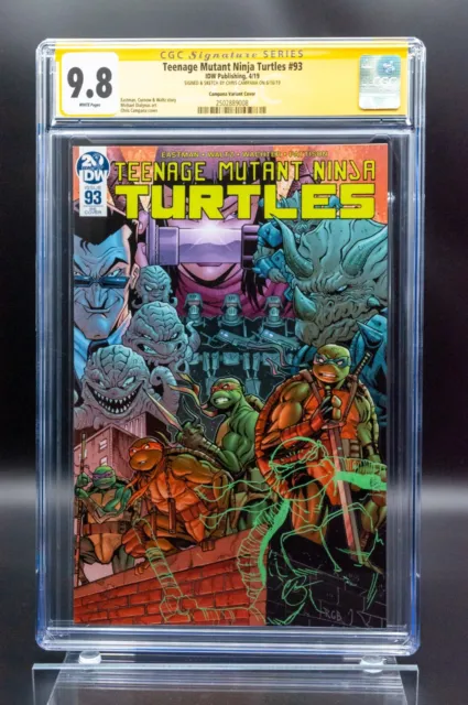 Teenage Mutant Ninja Turtles #93 Campana RE Variant CGC SS 9.8 TMNT Sketch 2019