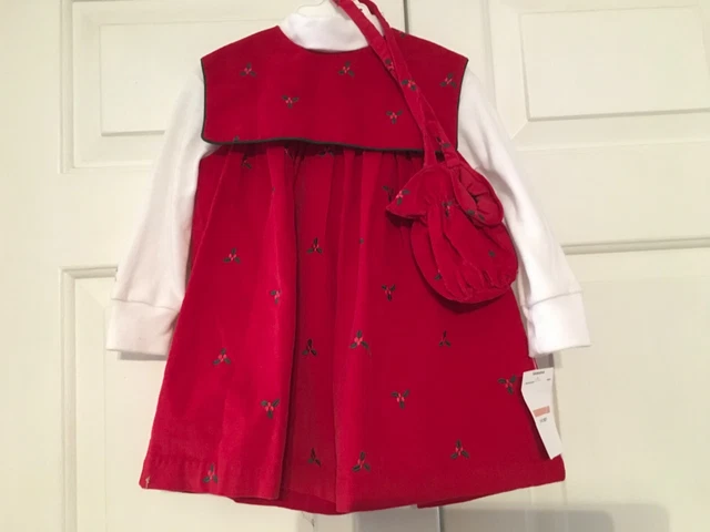 NWT Samantha Says Red 3 Piece Jumper Set White Top 2T with Purse