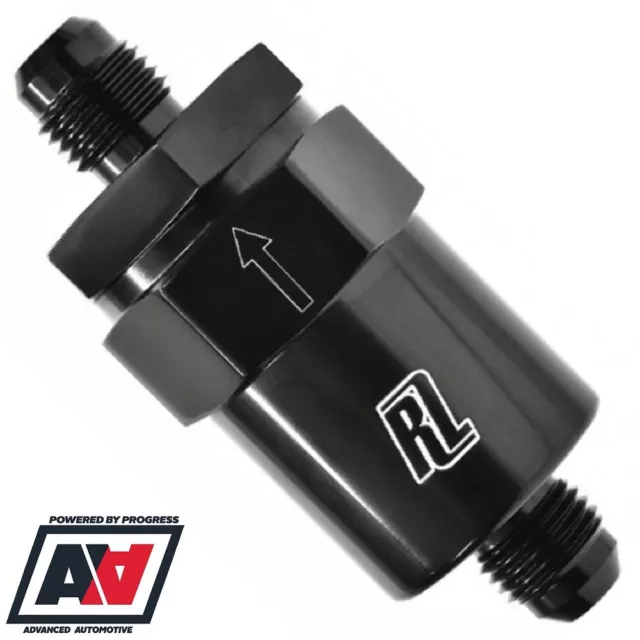 AN6 -6 Mini Billet Inline High Flow Fuel Filter 30 Micron Carb & Injection ADV