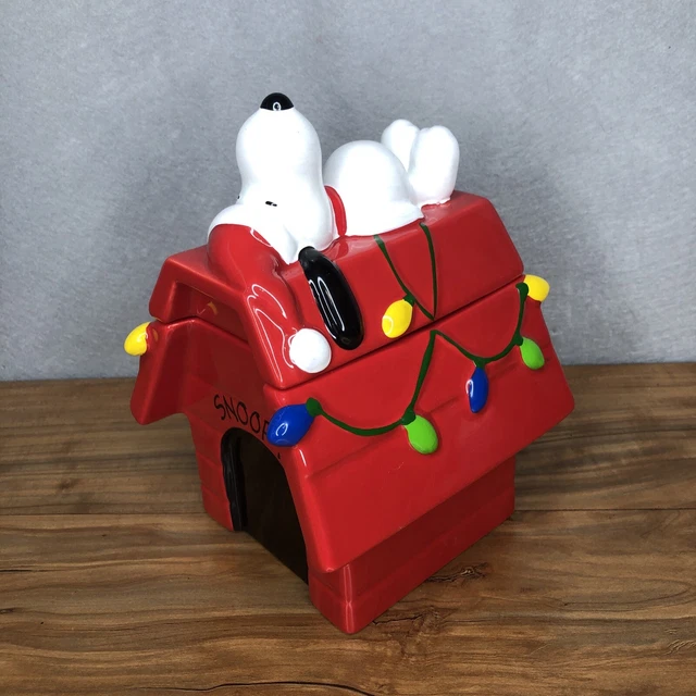 50TH ANNIVERSARY PEANUTS Christmas Teleflora Snoopy Doghouse Ceramic