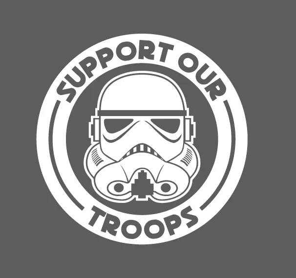 Stormtrooper Star Wars Support Our Troops Vinyl Decal 4x4