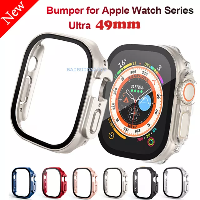 For Apple Watch Series Ultra 2 49MM Full Cover Case Tempered Screen Protector