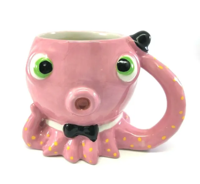 Whimsical Pink Octopus Pier One Ceramic Mug READ!!!