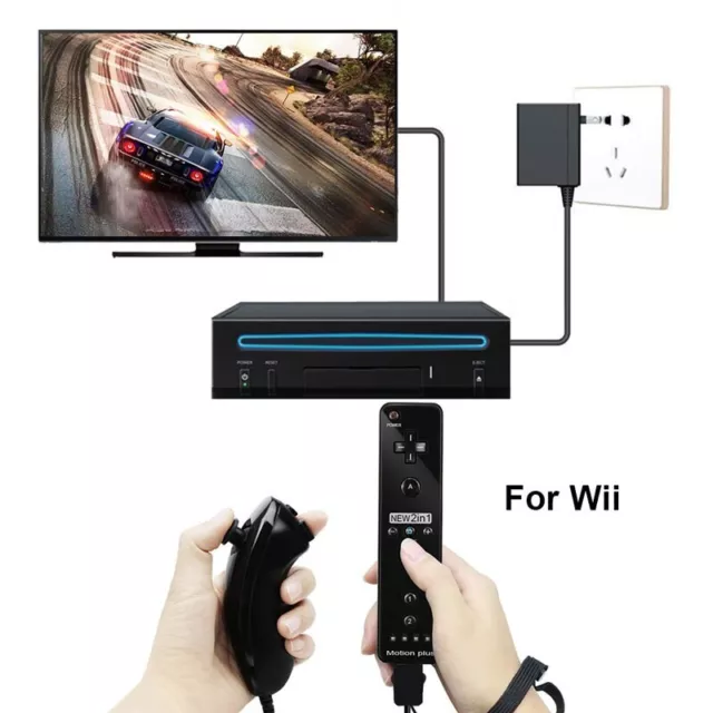Remote Controller + Nunchuck for Nintendo Wii / Wii U Console - With Motion Plus 3