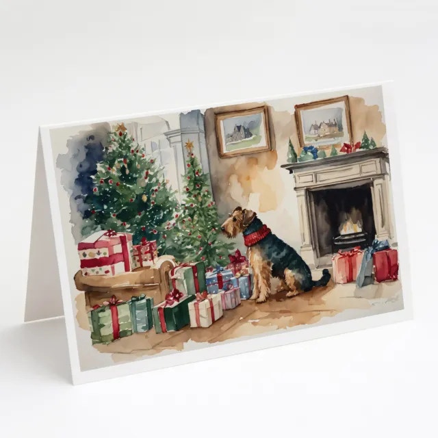 Airedale Terrier Christmas Greeting Cards and Envelopes Pack of 8 DAC1214GCA7P