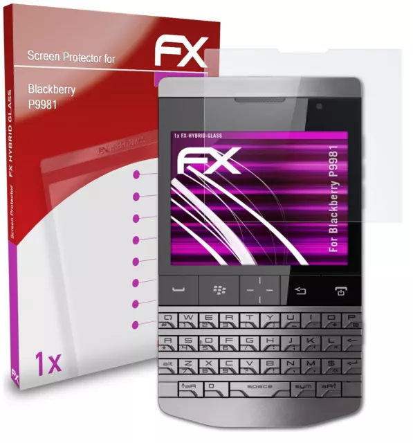 atFoliX Glasfolie für Blackberry P9981 Panzerfolie 9H Schutzpanzer