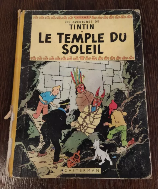 Hergé - Tintin Le Temple du Soleil B12 1955 - A restaurer