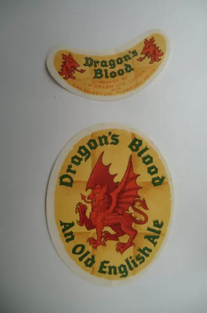 Green Luton Bottled Kelsey Tunbridge Wells Dragon's Blood Brewery Bottle Label