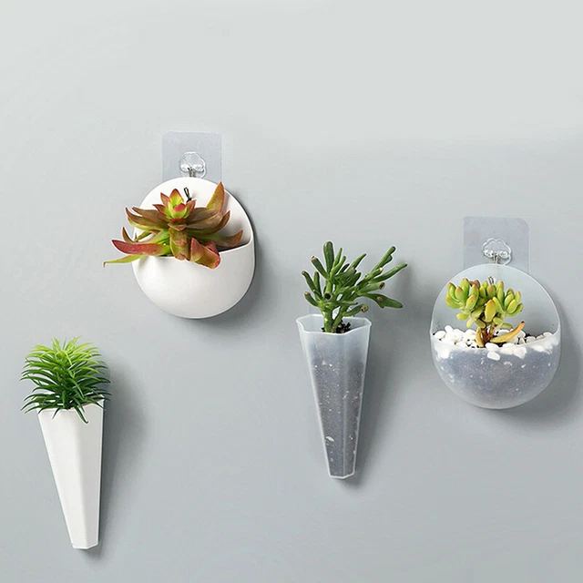 Creative Wall Mounted Acrylic Vase Wall Hanging Planter Plant Flower Pot Hol_bi