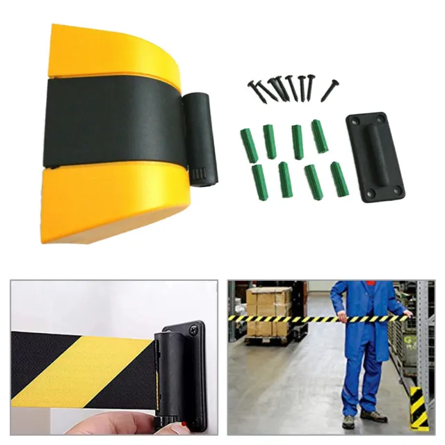 10M Retractable Barrier Tape Security Safety Crowd Control Warning Sign Belt