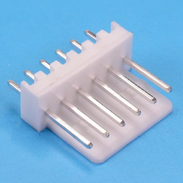 100 x 6-Way Straight Pin PCB Header 2.54mm Connector