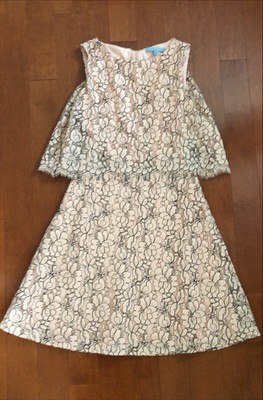 NWT $179 Antonio Melani Emma Two Tone Lace Blossom Blue Sleeveless Dress Sz 6