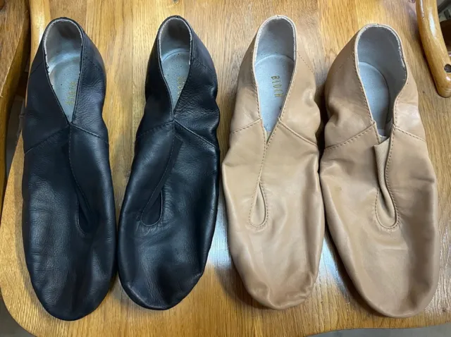 Lot Of 2 New BLOCH Super Jazz Dance Shoes Black & Tan Size 8 w/ Boxes