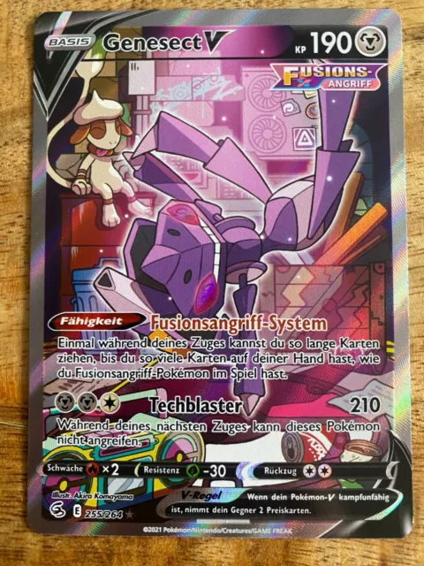 Pokemon Karte – Genesect V Alt Art - Fusionsangriff 255/264 Deutsch