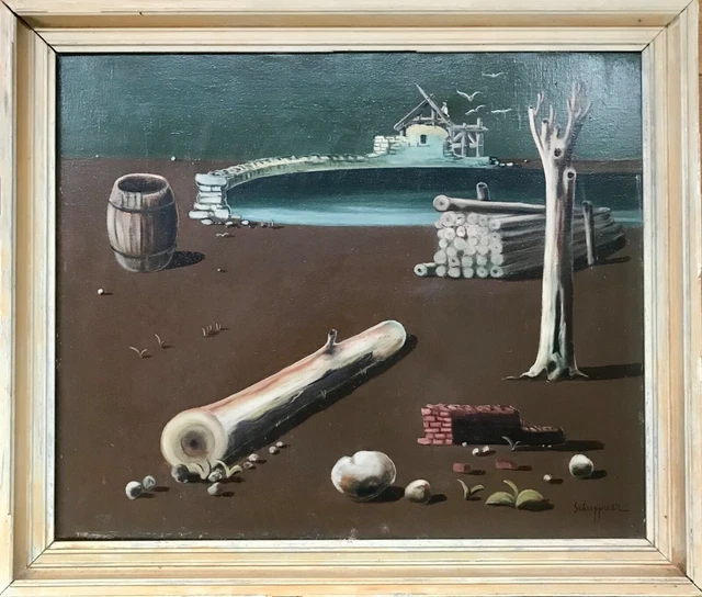 Robert Schuppner Tableau Hst Peinture Originale Composition Paysage 1930 German