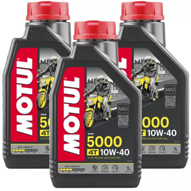 Olio Motore Moto Motul 5000 4T 10W40 10W-40 10W Kit 3 litri MOTO SCOOTER 4 TEMPI