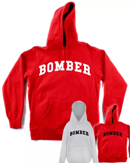 FELPA BOMBER bud spencer rossa o grigia con cappuccio e tasca idea regalo calcio
