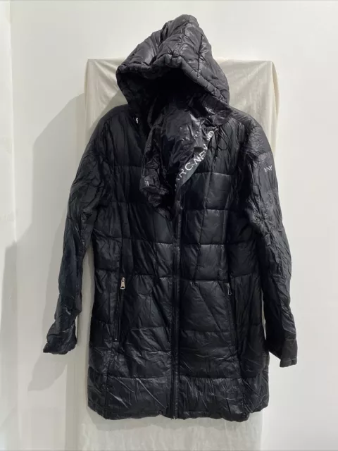 ANDREW MARC NEW YORK Black Hooded Packable Down Coat Size M (ref 1)