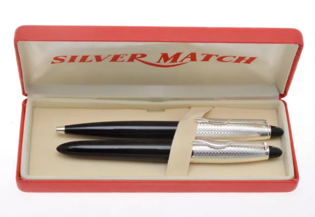 Silver Match set penna stilo e sfera, FP+BP vintage '80 new in box
