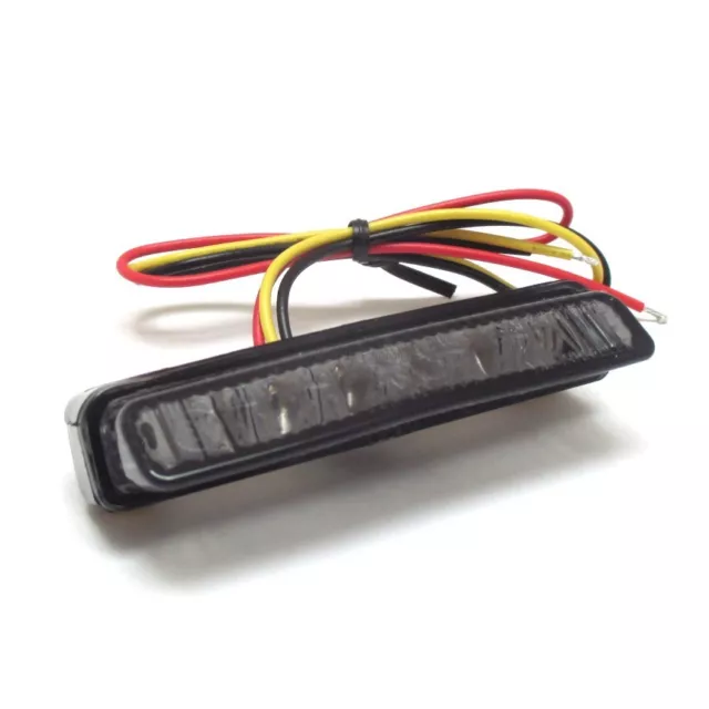 LED Mini Rücklicht Bremslicht Blade Schwarz Glas getönt E-geprüft Motorrad Quad