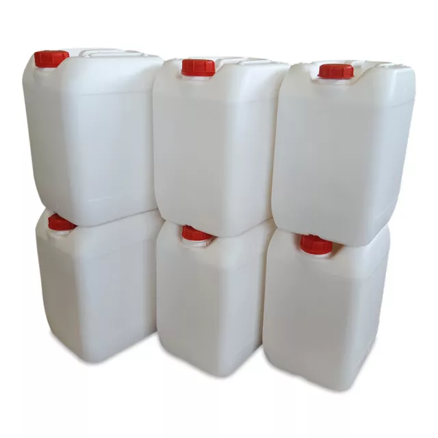 6 x 20 Liter Kanister vollweiß Camping Plastekanister Kunststoffkanister