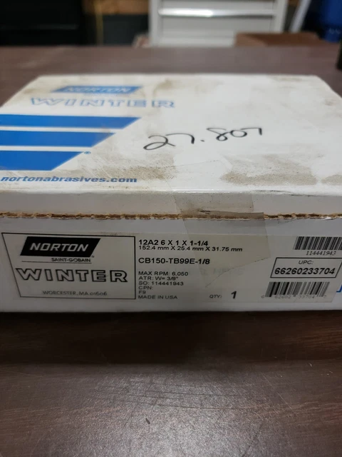 Norton CB150-TB99E-1/8 CBN Grinding Wheel