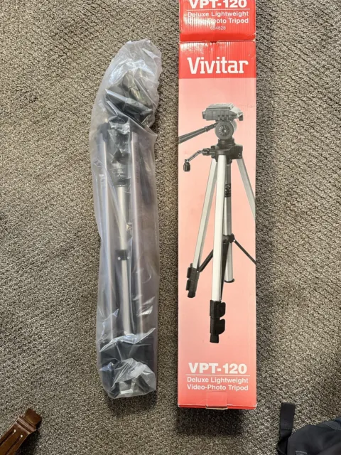 Vivitar VPT-120 Deluxe Lightweight Video-Photo Tripod  with Quick Release Plate