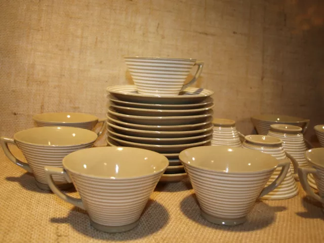 Made Occupied Japan Set of 6 Cups and Saucers Coffee Tea Vintage Fuji Pottery