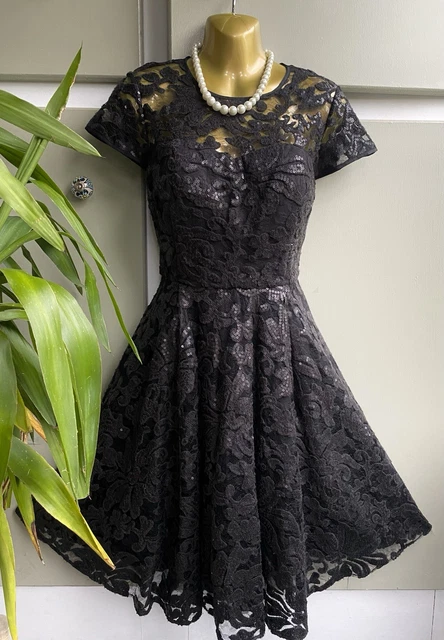ted baker black lace dress Ted Baker London Black Lace Panel Bell Sleeve Tunic Dress (2) at Amazon Women's Clothing store