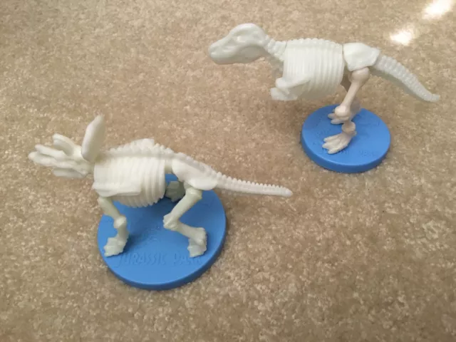 Jurassic Park Glow in Dark Dinosaurs Skeleton Toy T-Rex Triceratops Burger King