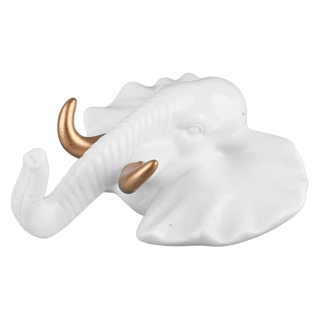 (Painted Gold Elephant)Towel Hook Multiple Uses Animal Shape Durable Hanging