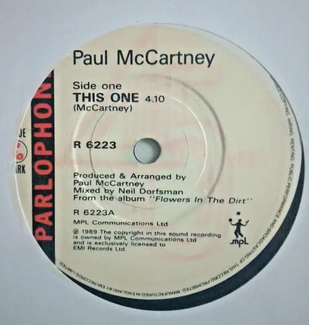 paul mccartney - this one - excellent condition 7" vinyl 45 rpm
