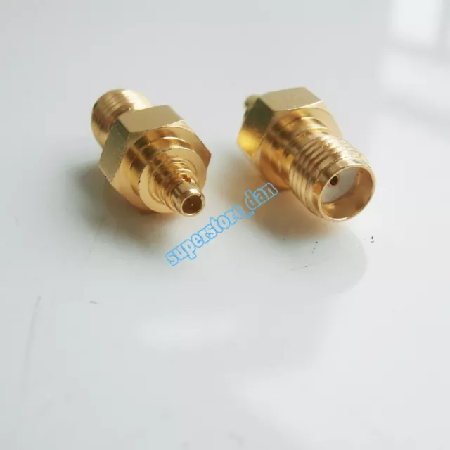 1Pcs MMCX male plug to SMA female Jack Straight RF coaxial Connector Adapter