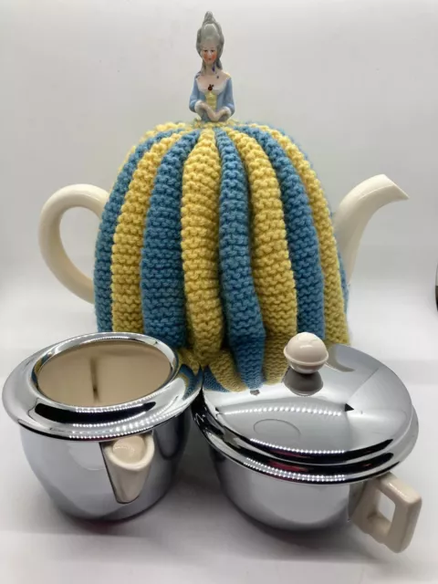 Art Deco Heatmaster Three Piece Tea Set With Tea Cosy, Fantastic Condition 2