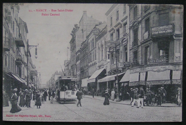 Cpa - Nancy (54) - Rue St Dizier - Anime Scenes - Shops - Tram - Debut Xx
