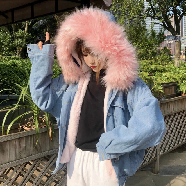 Amazon Veste En Jean Maxi Fourrure FEMME DOUBLURE POLAIRE Veste