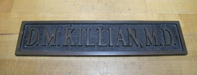 D.M. KILLIAN M.D. Old Medical Doctor Sign WILLIAM SPENCER RANCOCAS WOODS NJ