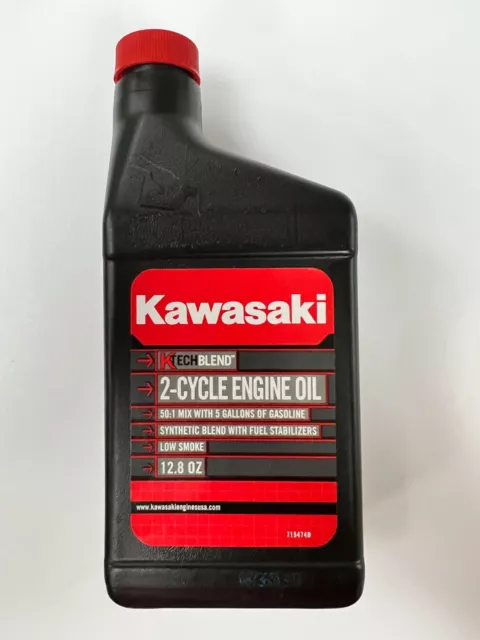 Kawasaki OEM OIL KTECH 2 CYCLE 12.8oz 5 Gal Mix, Synth Blend w/ Fuel Stabilizers